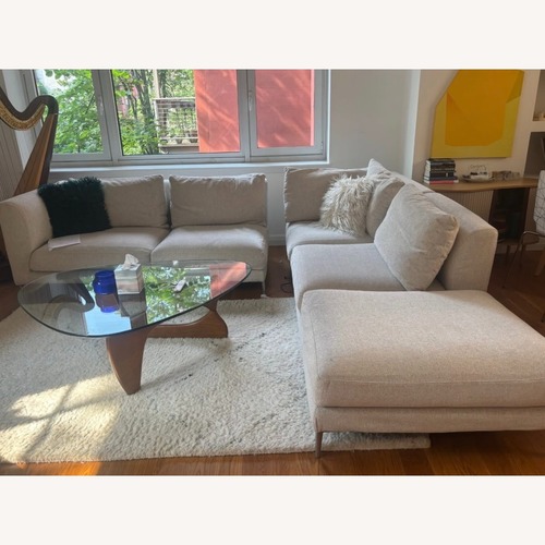 Used Della Robbia White Fabric 3+ Piece Sectional for sale on AptDeco