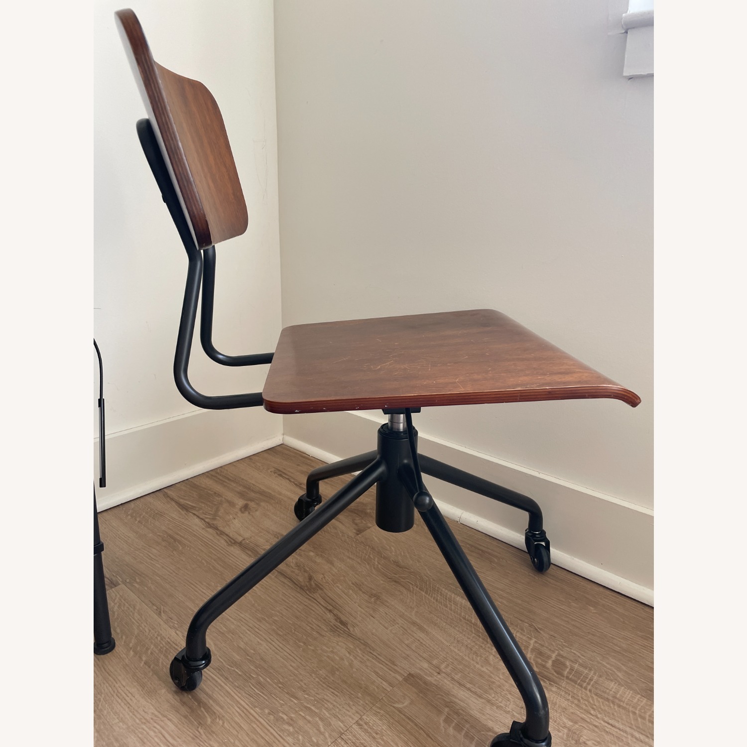 West Elm Swivel Office Chair Walnut - image-2