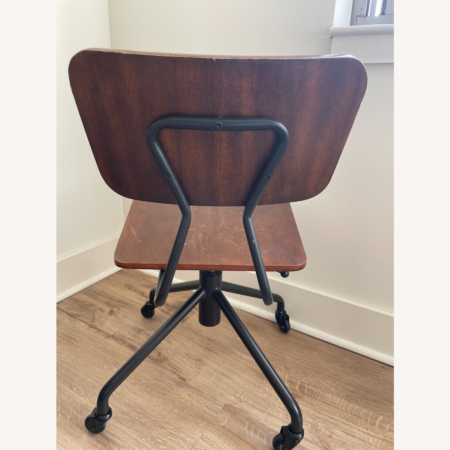 West Elm Swivel Office Chair Walnut - image-4