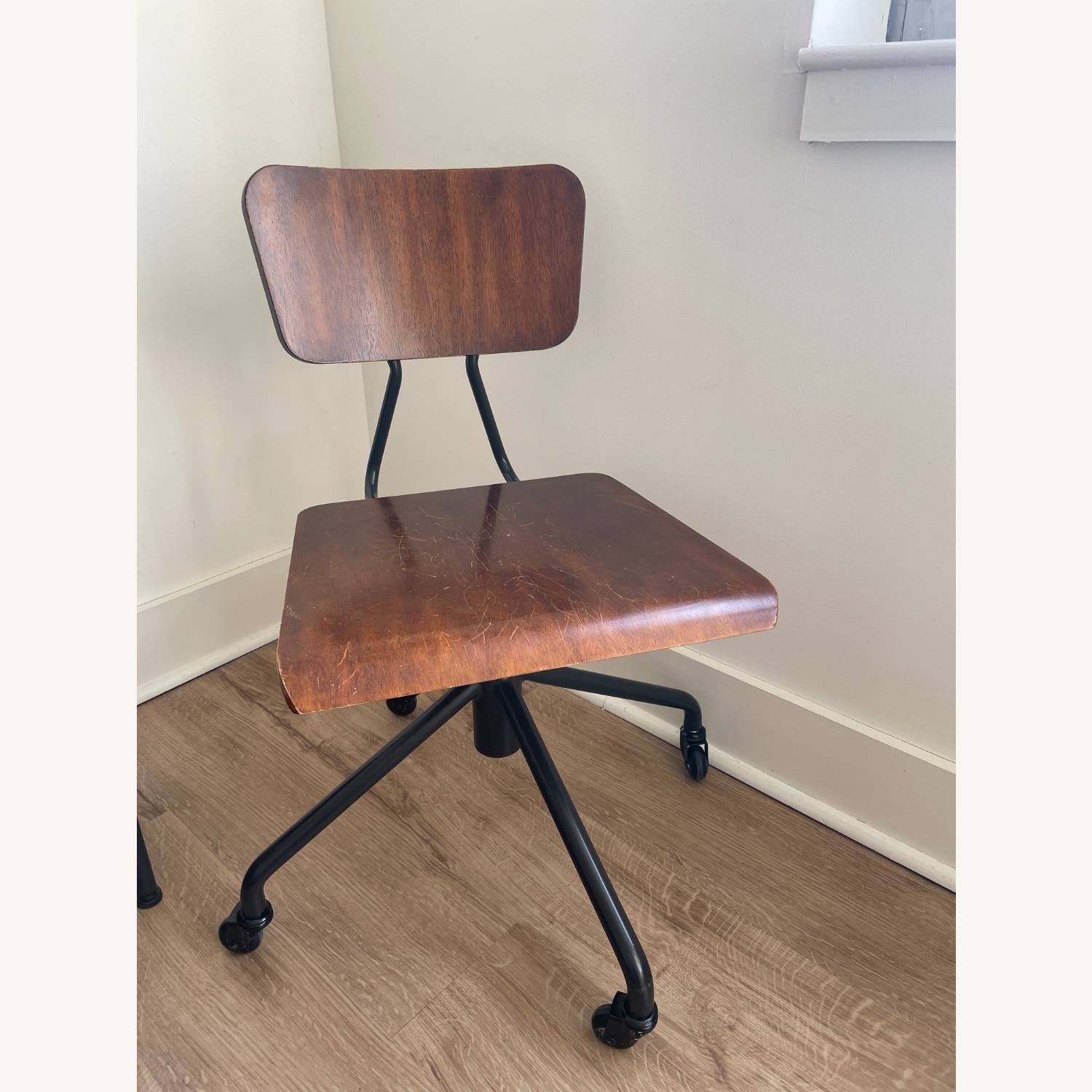 West Elm Swivel Office Chair Walnut - image-1