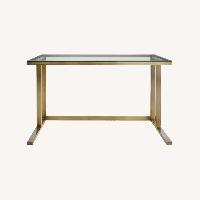 Crate & Barrel Pilsen Gold Glass Desk