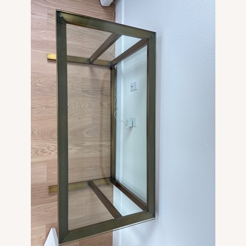 Used Crate & Barrel Pilsen Gold Glass Desk for sale on AptDeco