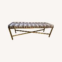 Mecox Gardens Brass Bench With Faux Fur Upholstery