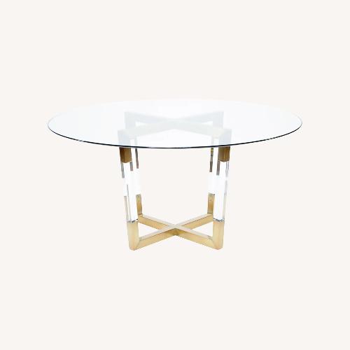 Used Mecox Gardens Glass Dining Set for sale on AptDeco
