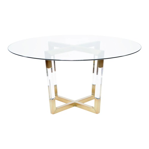 Used Mecox Gardens Glass Dining Set for sale on AptDeco