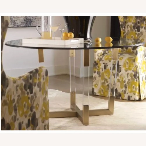 Used Mecox Gardens Glass Dining Set for sale on AptDeco