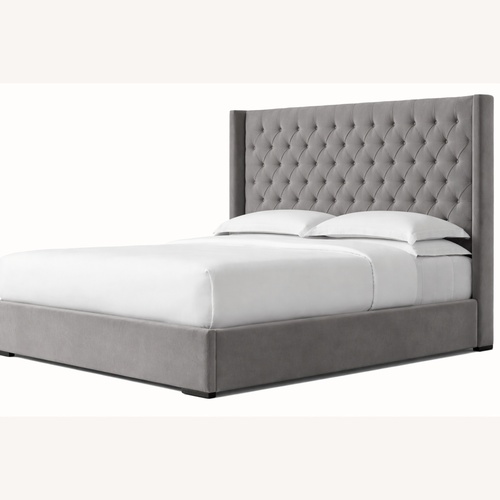 Used Lawson Fabric Diamond-Tufted Storage Bed - King for sale on AptDeco