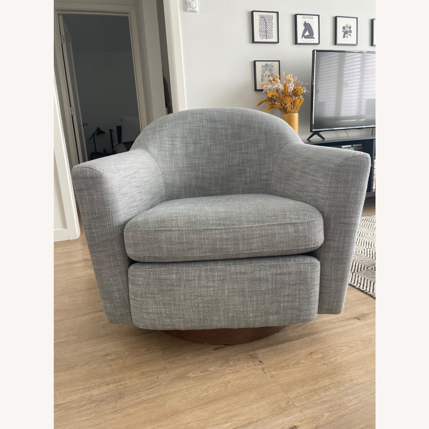 West Elm Light Gray Accent Chair - image-2
