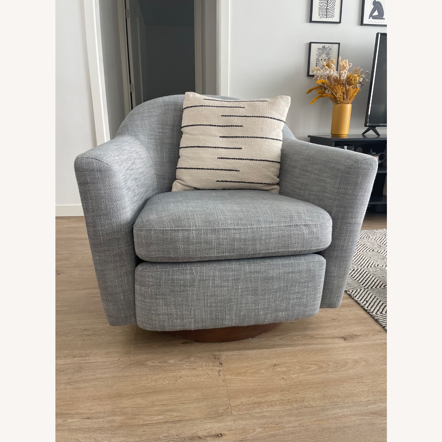 West Elm Light Gray Accent Chair - image-1