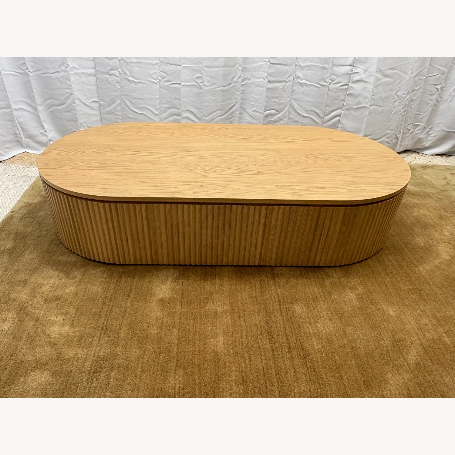 Restoration Hardware Byron Coffee Table — 64” Light Oak | Reeded - image-17