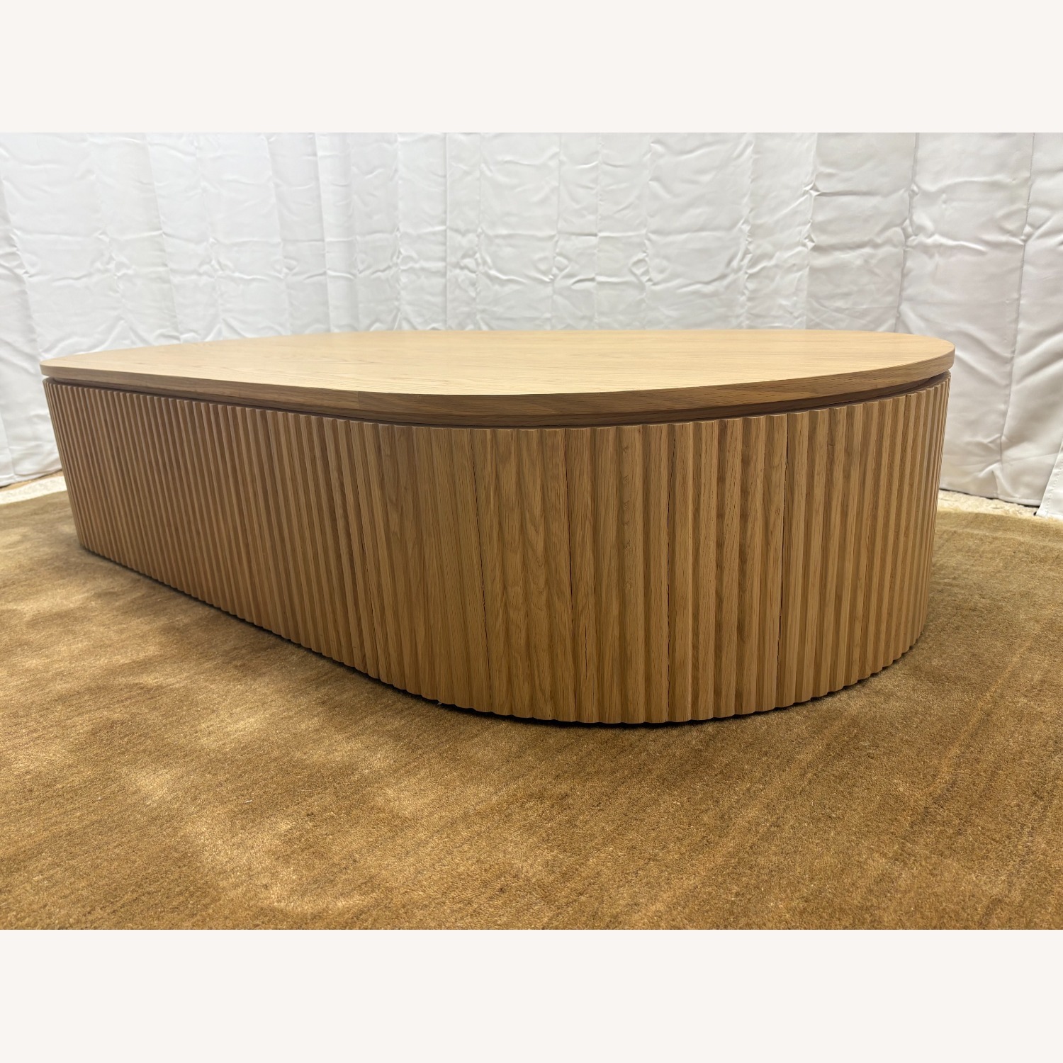 Restoration Hardware Byron Coffee Table — 64” Light Oak | Reeded - image-8