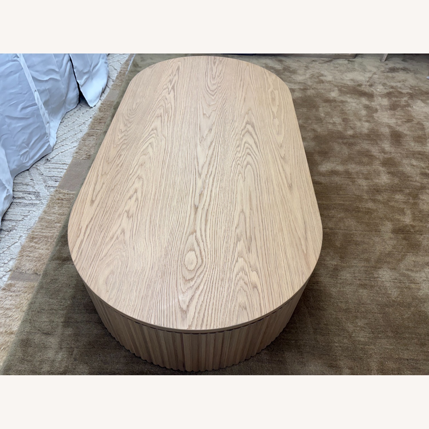 Restoration Hardware Byron Coffee Table — 64” Light Oak | Reeded - image-13
