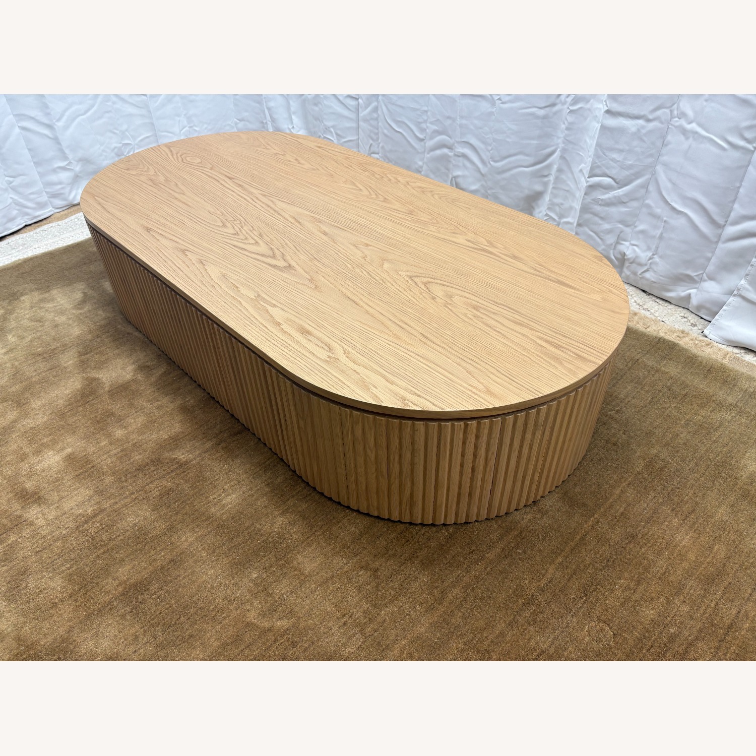 Restoration Hardware Byron Coffee Table — 64” Light Oak | Reeded - image-15