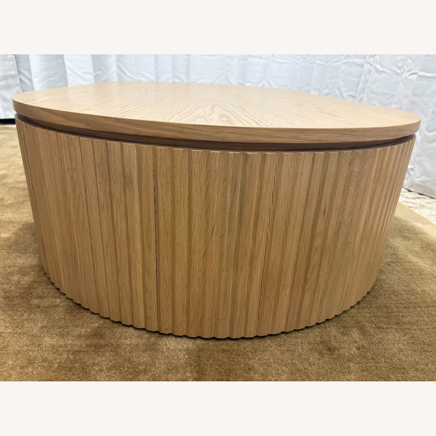 Restoration Hardware Byron Coffee Table — 64” Light Oak | Reeded - image-6