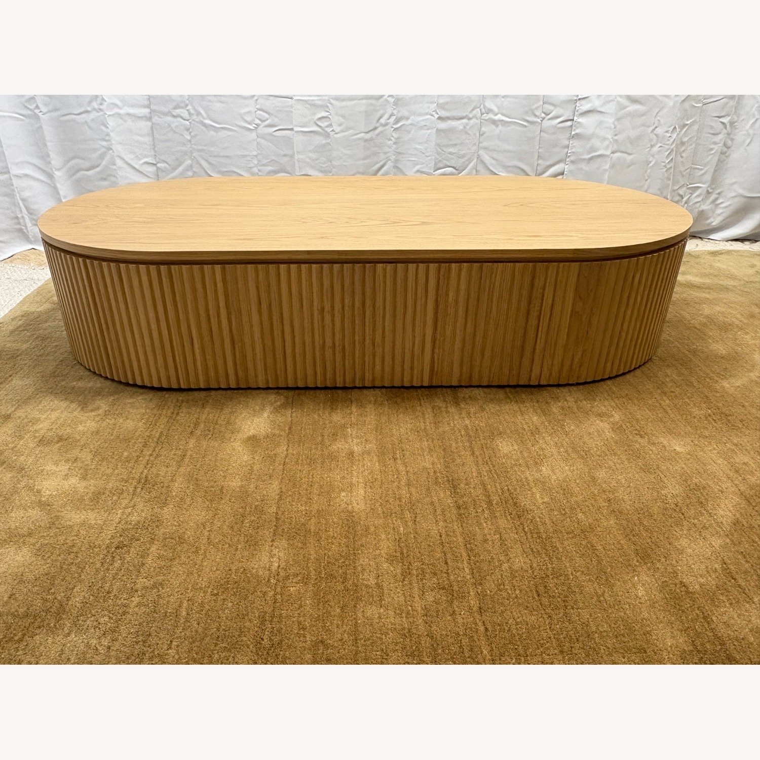 Restoration Hardware Byron Coffee Table — 64” Light Oak | Reeded - image-20