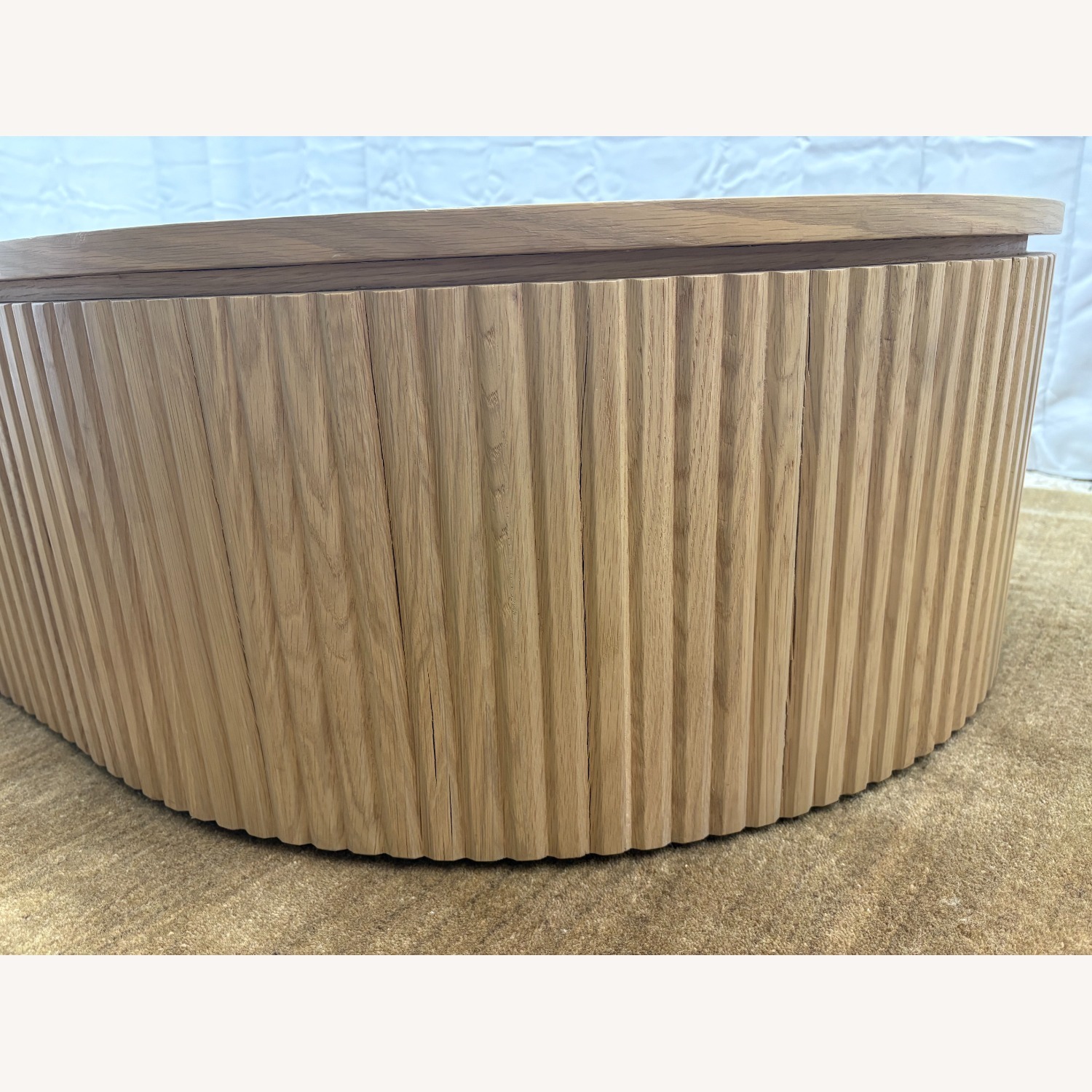 Restoration Hardware Byron Coffee Table — 64” Light Oak | Reeded - image-7