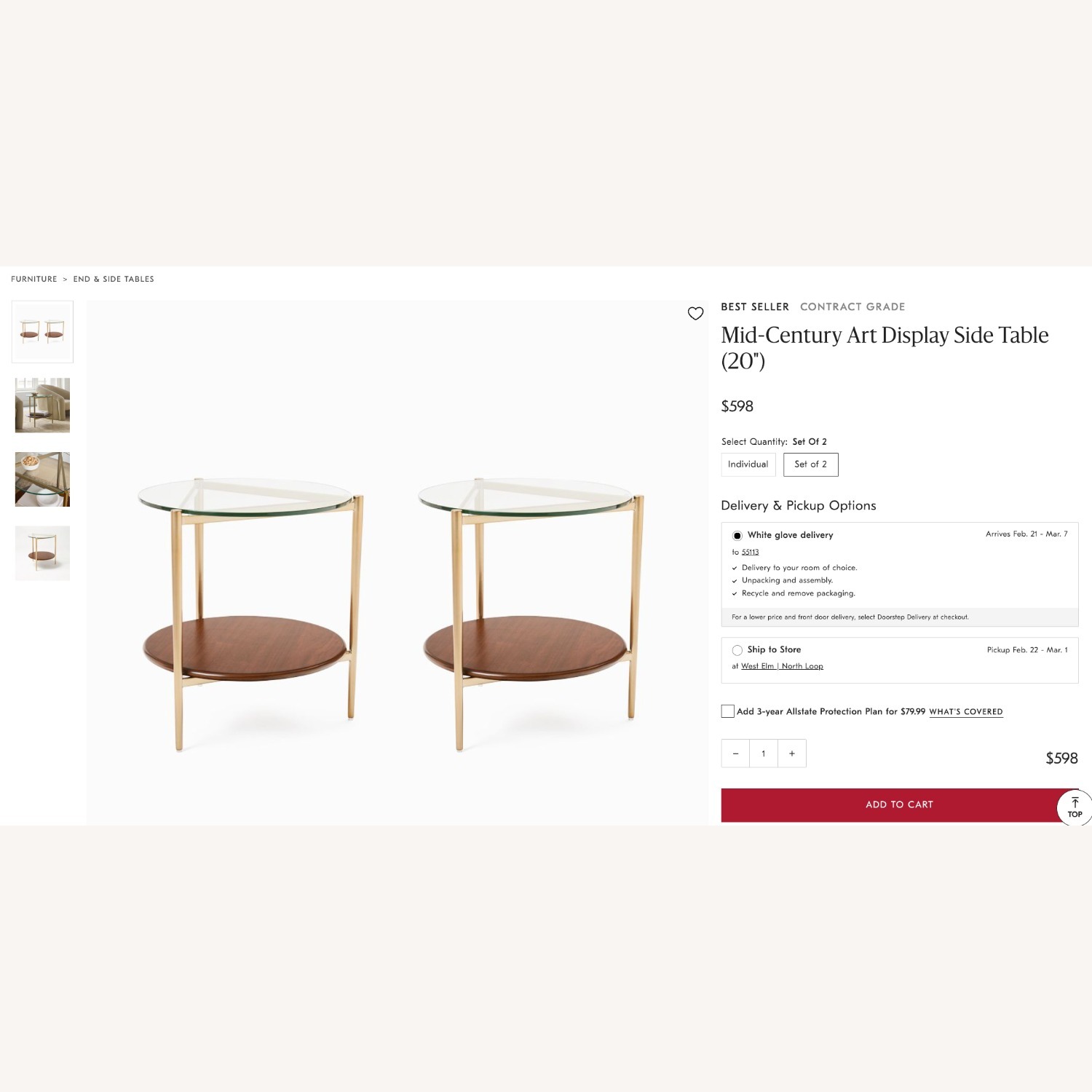 West Elm Mid-century Dark Brown Side Tables - image-6