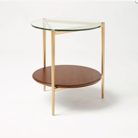 West Elm Mid-century Dark Brown Side Tables