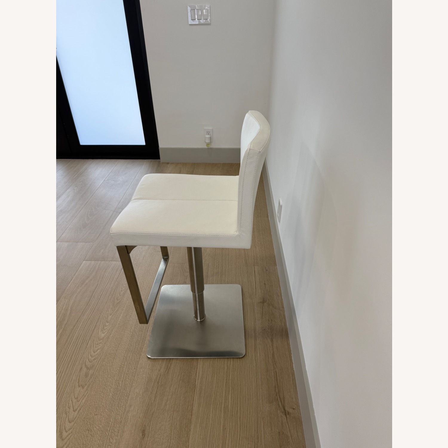 Scan Design Furniture White Leather Stools - image-3