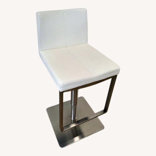 Used Scan Design Furniture White Leather Stools for sale on AptDeco