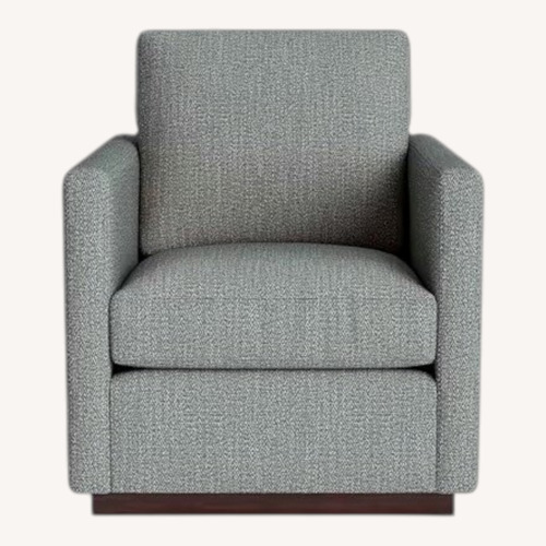 Used Bassett Light Gray Fabric Swivel Chair for sale on AptDeco