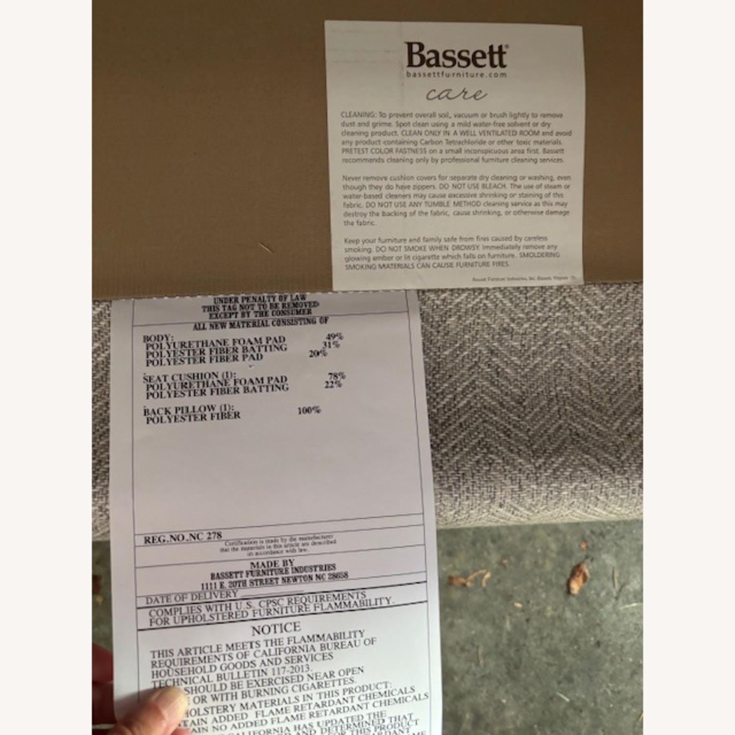 Bassett Light Gray Fabric Swivel Chair - image-4