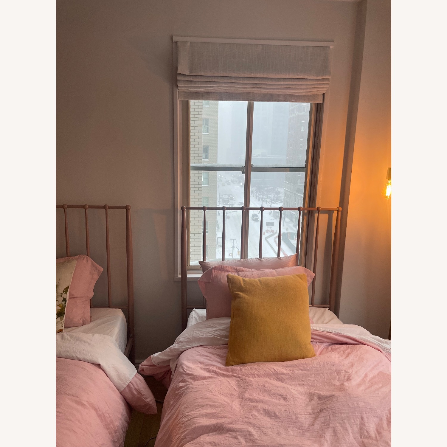 Pink Metal Twin Bed - image-2