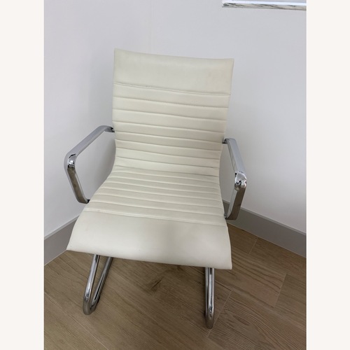 Used Scan Design Furniture White Leather Accent Chairs for sale on AptDeco
