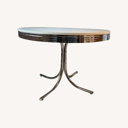 Used Vintage White Metal Dining Table for sale on AptDeco
