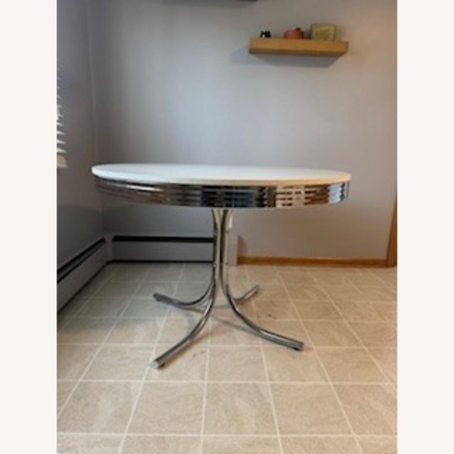 Vintage White Metal Dining Table - image-2