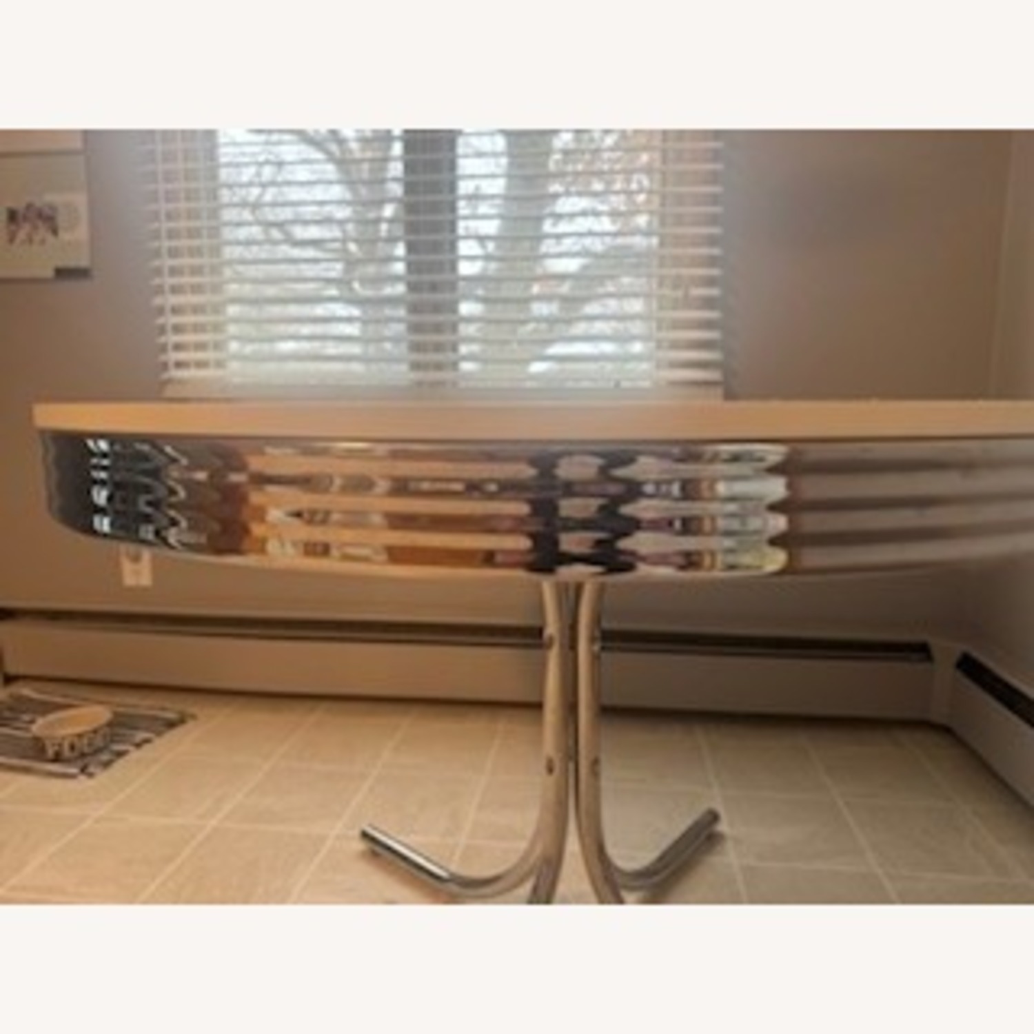 Vintage White Metal Dining Table - image-1