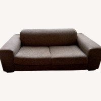 Dark Brown Fabric 2 Seater Sofa