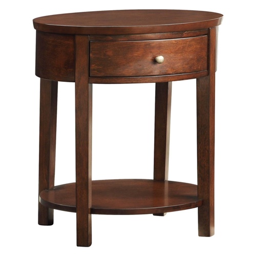 Used Set of 2 Round Wood Side Tables with Drawers for sale on AptDeco