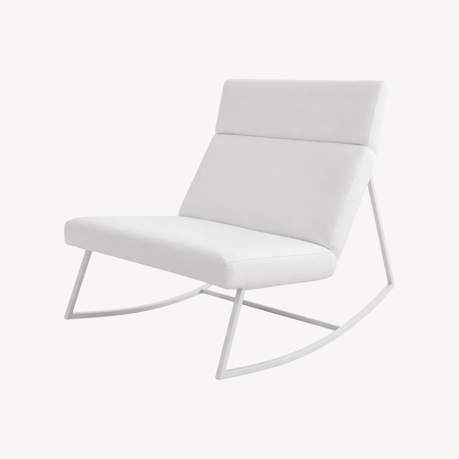 Gus Modern White Linen Accent Chair - image-0