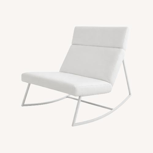 Used Gus Modern White Linen Accent Chair for sale on AptDeco