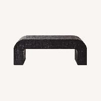 CB2 Crescent 46" Square Black Resin Coffee Table