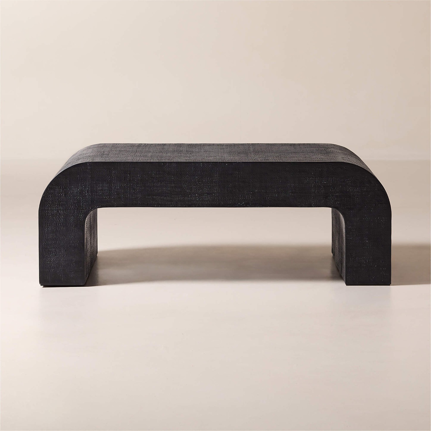 CB2 Crescent 46" Square Black Resin Coffee Table - image-0