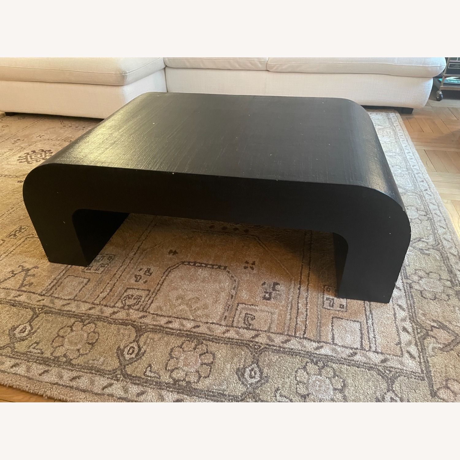 CB2 Crescent 46" Square Black Resin Coffee Table - image-1