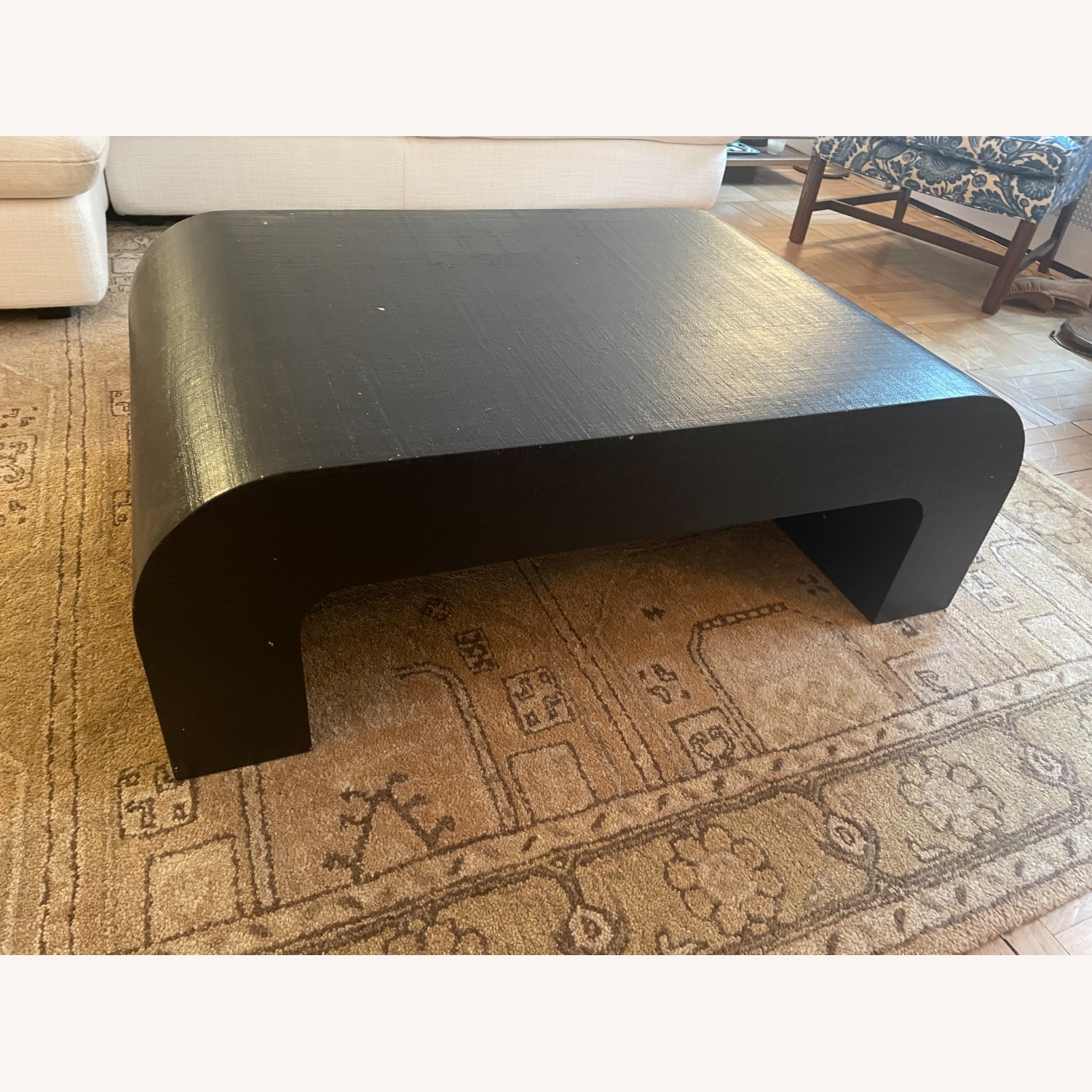 CB2 Crescent 46" Square Black Resin Coffee Table - image-2