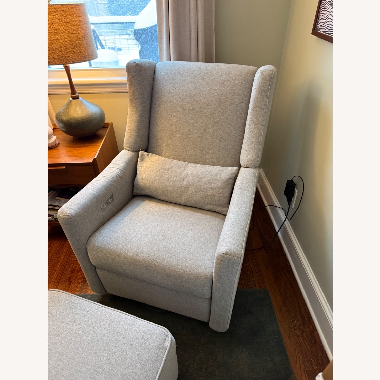 Babyletto Gray Nursing Chair W Glider Ottoman - image-3