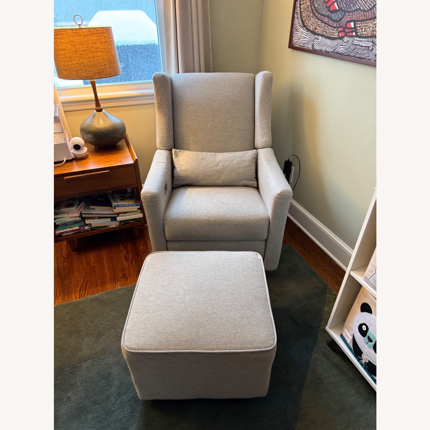 Babyletto Gray Nursing Chair W Glider Ottoman - image-2