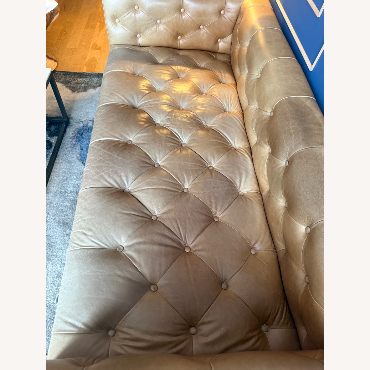 Interior Define Ms. Chesterfield Leather Sofa - image-6