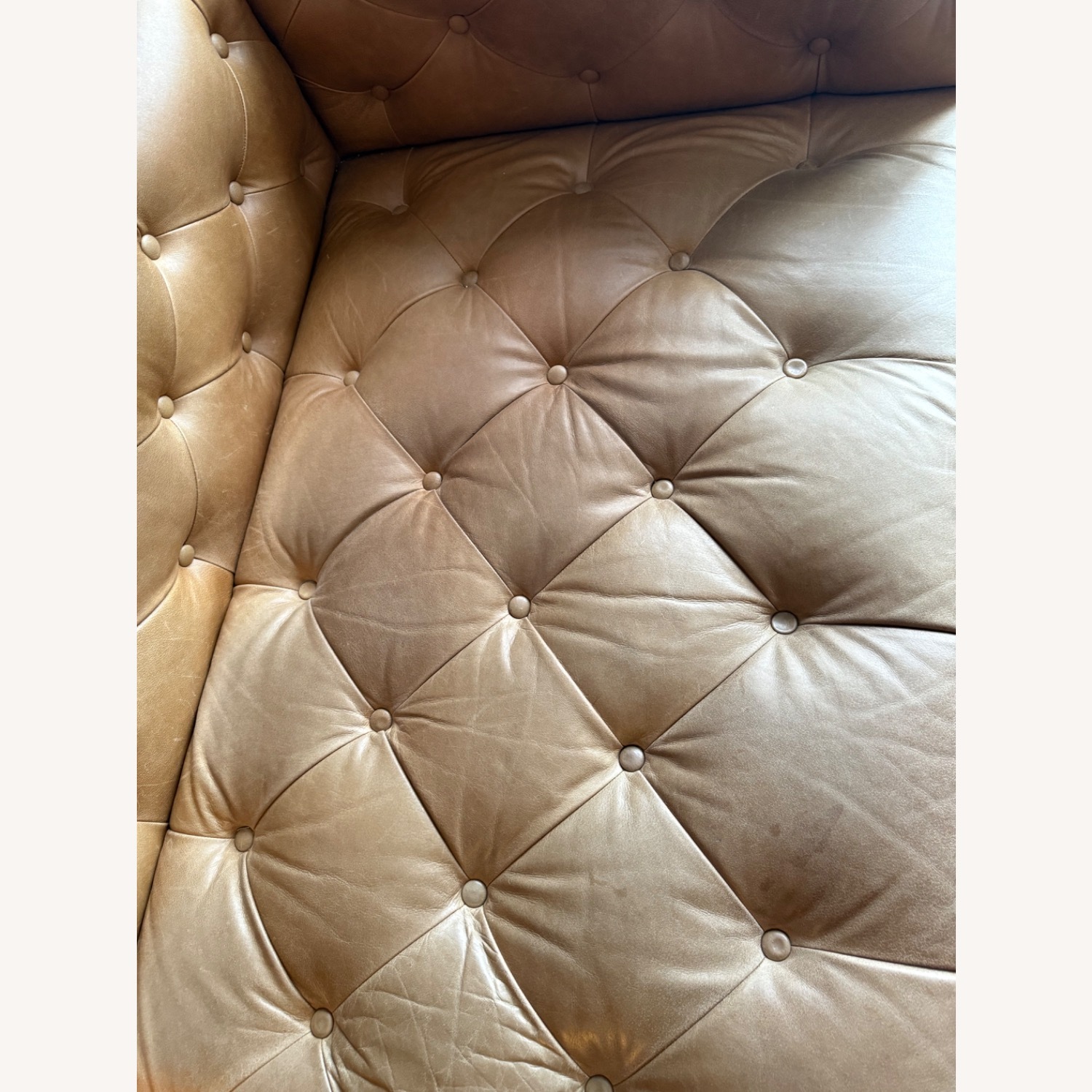 Interior Define Ms. Chesterfield Leather Sofa - image-5