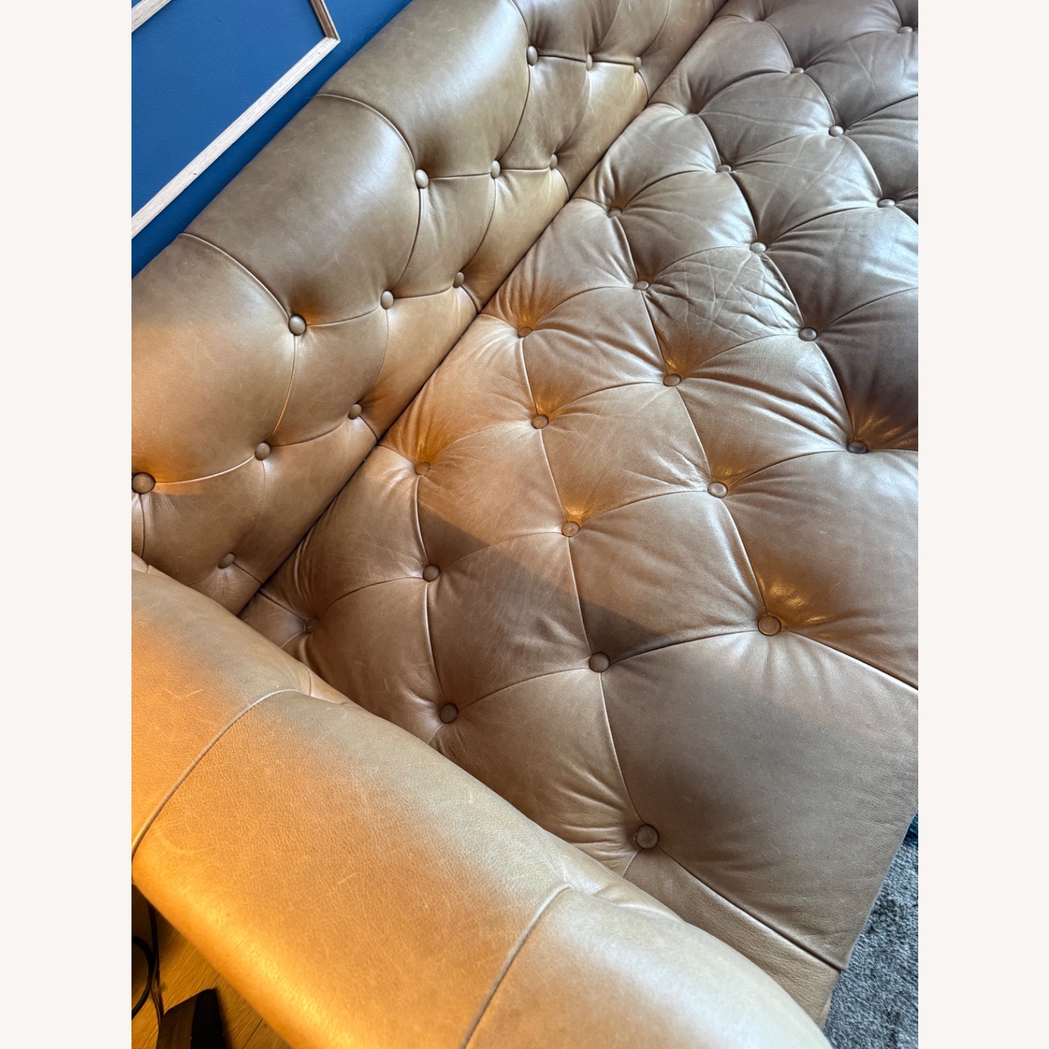 Interior Define Ms. Chesterfield Leather Sofa - image-4