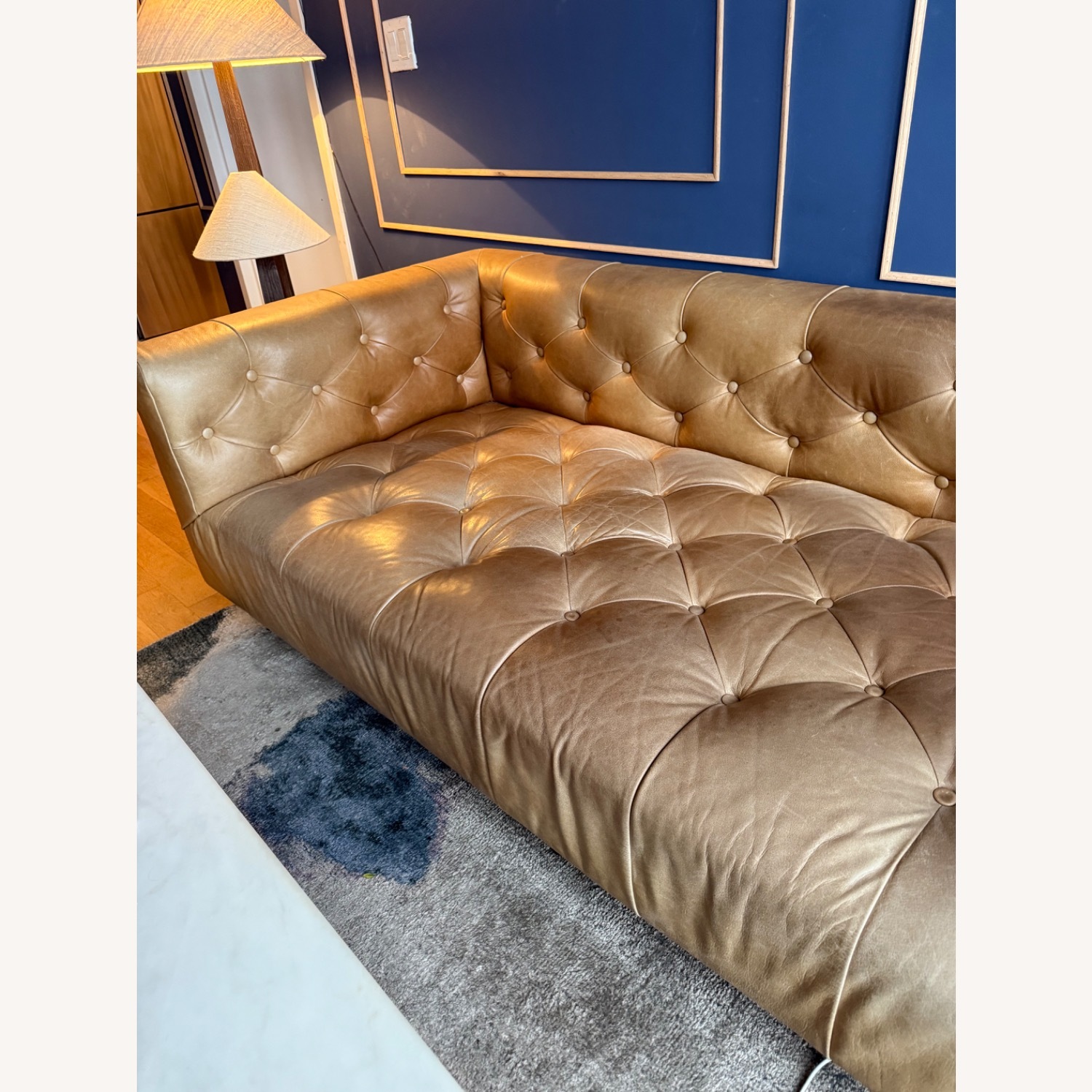 Interior Define Ms. Chesterfield Leather Sofa - image-2