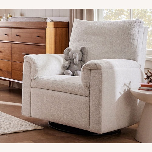 Used Pottery Barn Kids White Boucle Nursing Chair for sale on AptDeco