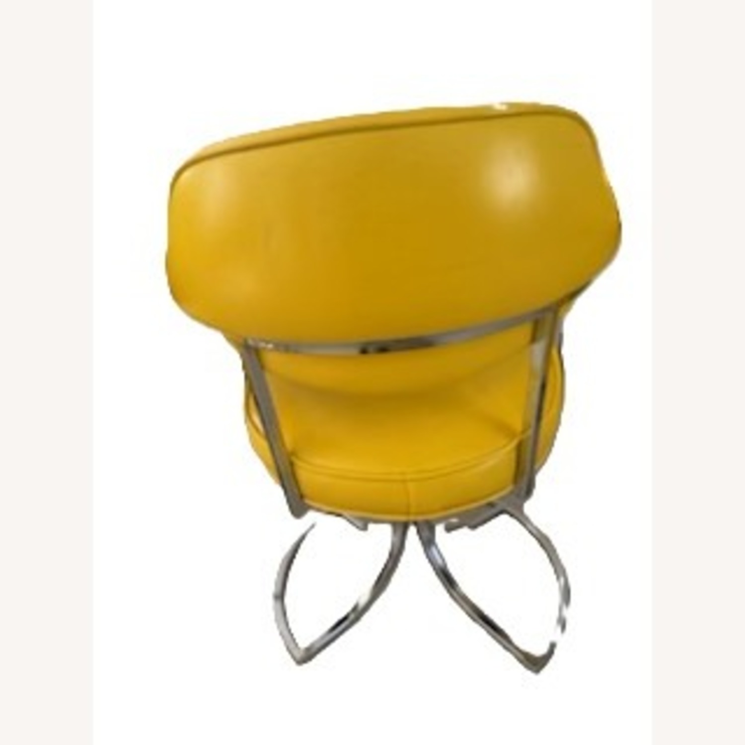 Vintage Yellow Leather Dining Chairs - image-2