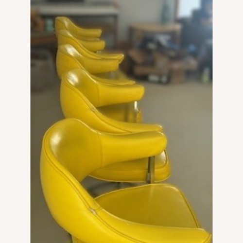Used Vintage Yellow Leather Dining Chairs for sale on AptDeco