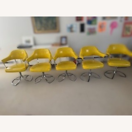 Used Vintage Yellow Leather Dining Chairs for sale on AptDeco