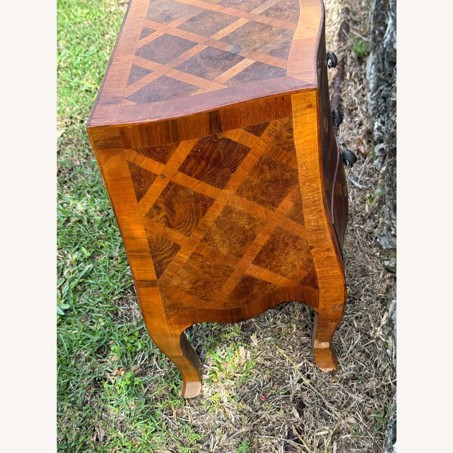 Antique Italian Style Commode End Table Marquetry  - image-5